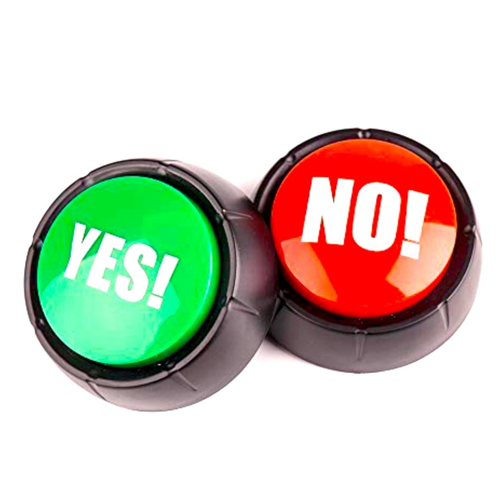 No sound button, yes sound button.